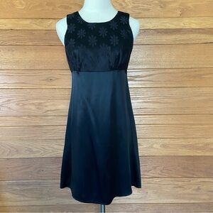 90s Y2K Byer Too black floral lace satin mini dress